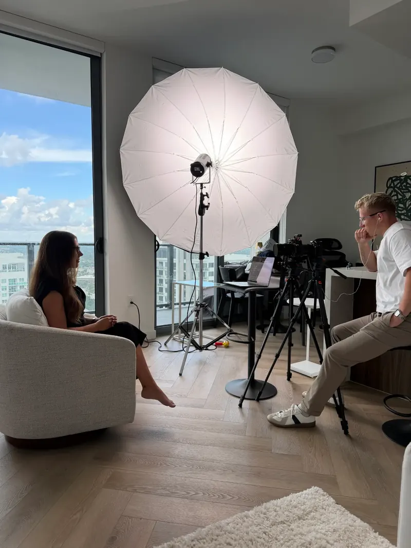 Interview shoot in a high-rise apartment